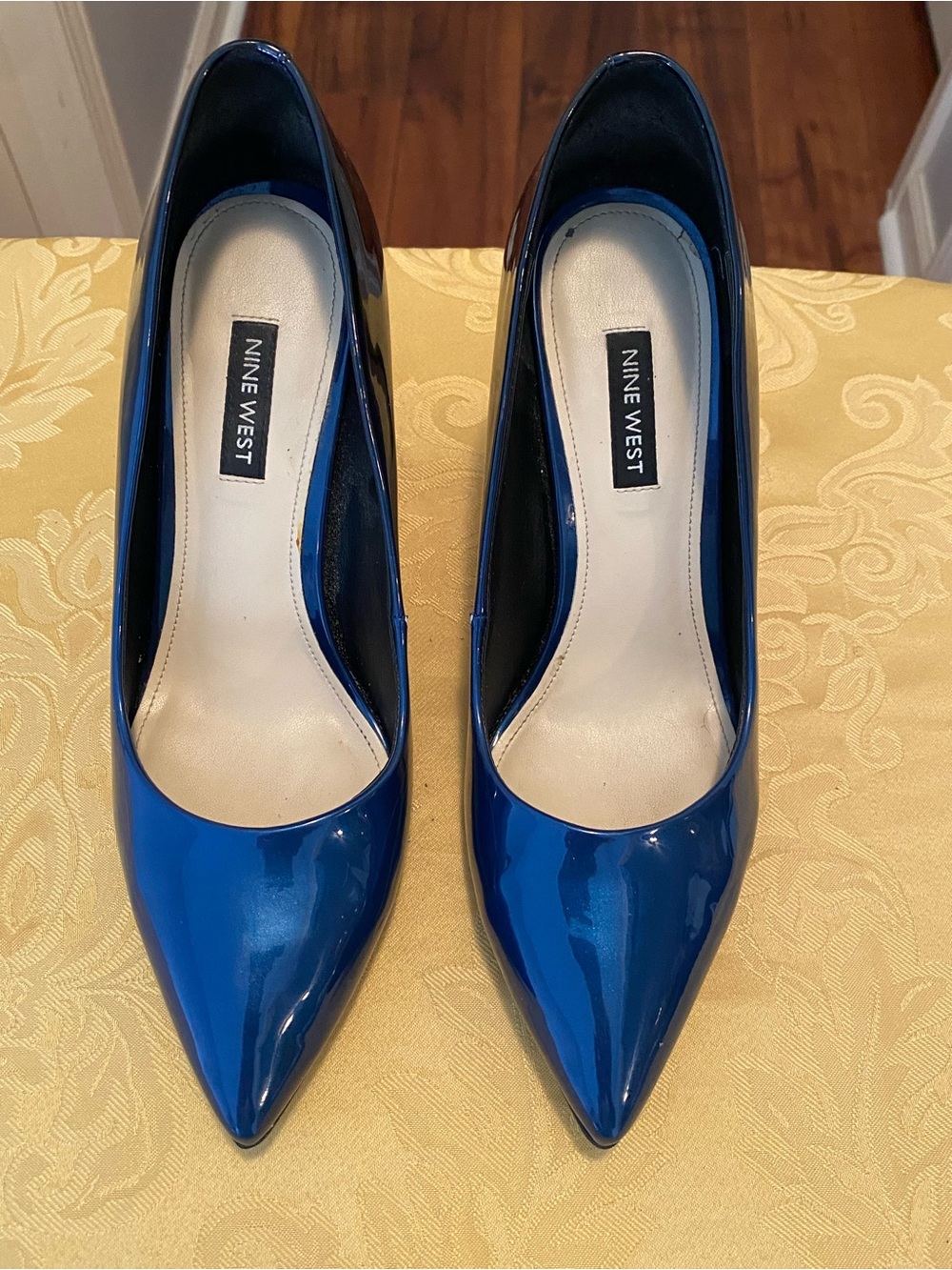 Nine West Shiny Cobalt Blue Pointed-Toe Pumps